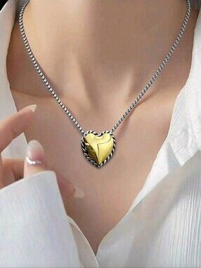 Twisted Cable Heart Pendant Necklace
